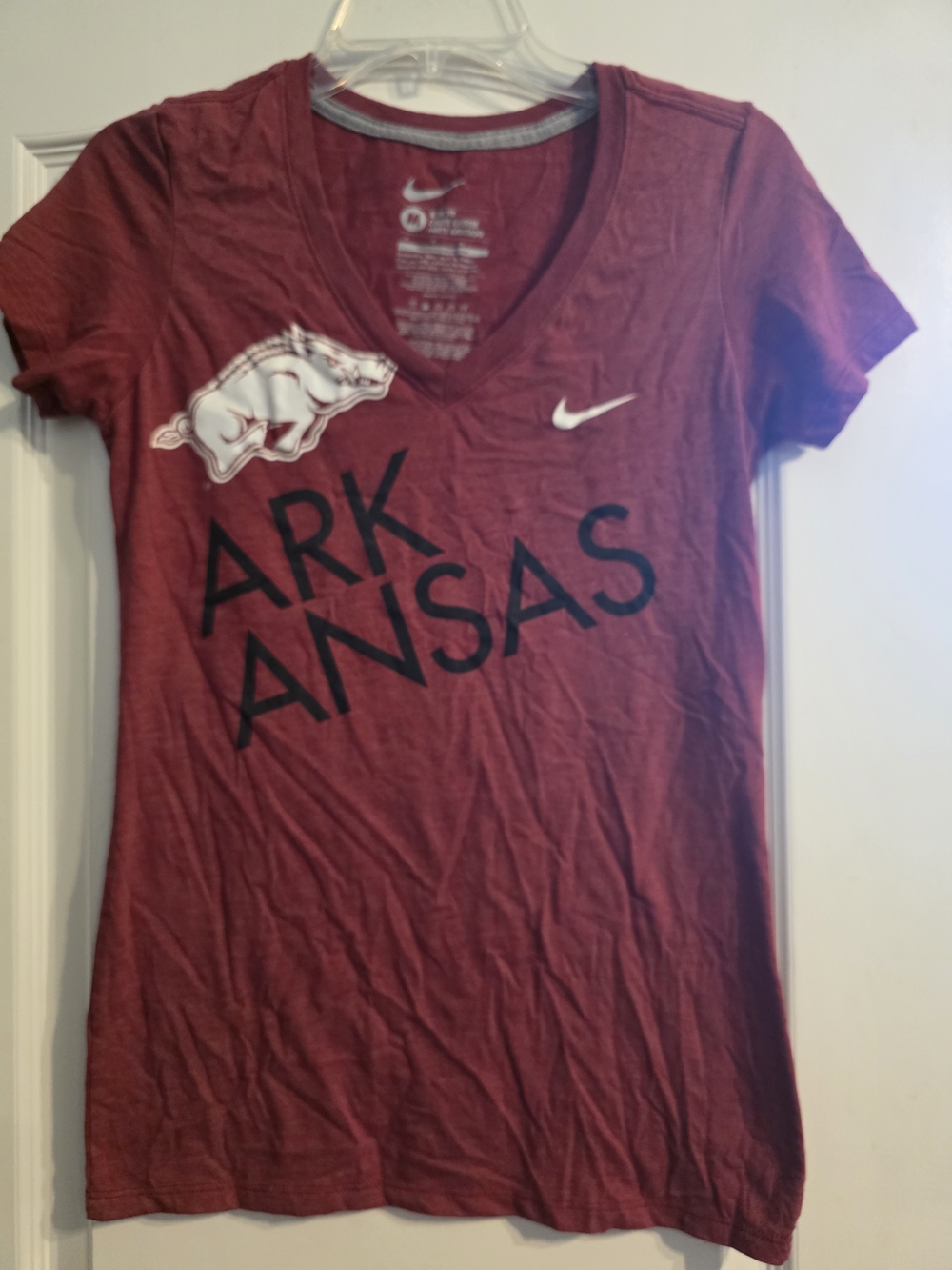 Nike Women's Cardinal Arkansas Razorbacks V-Neck Tee
